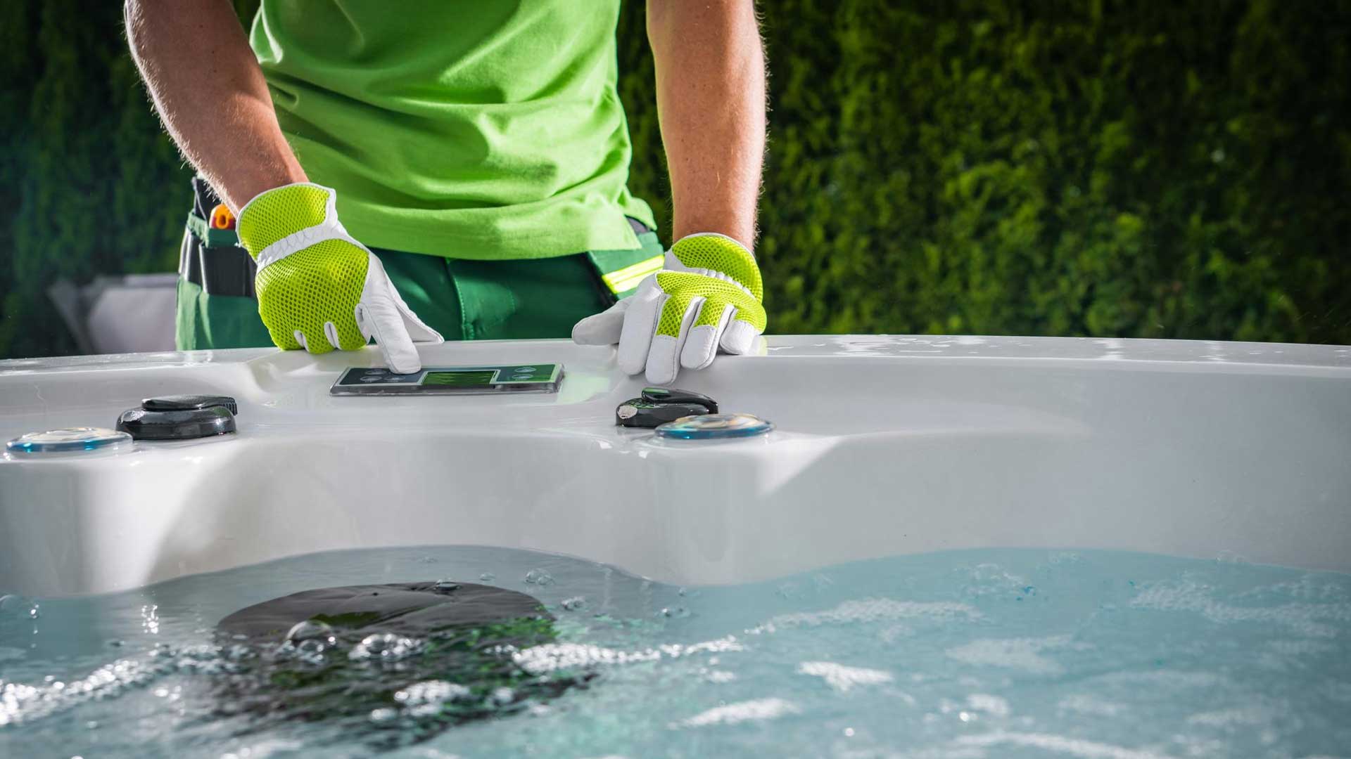 Technician performing Seasonal SPA Maintenance
