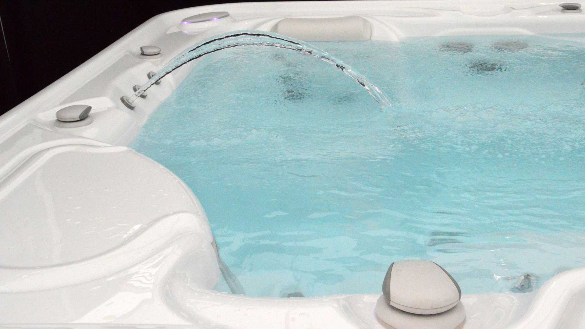 jacuzzi hot tub in water installation.