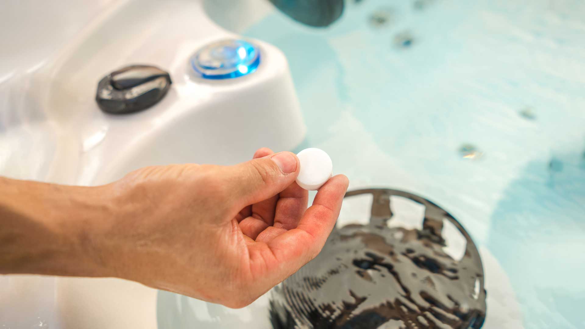 man use chlorine tablets in hot tub.
