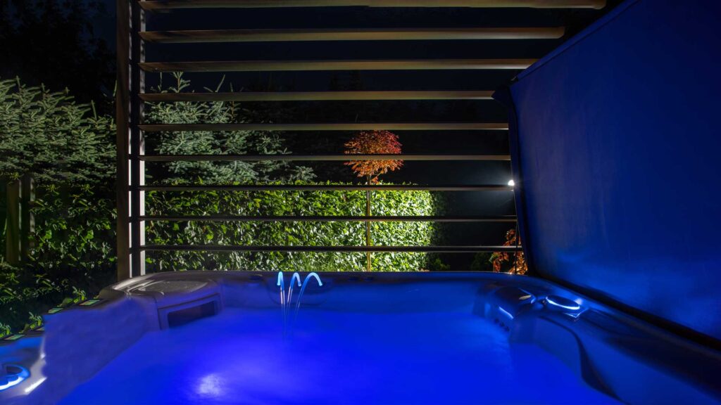 Illuminated Residential spa cover lifter.