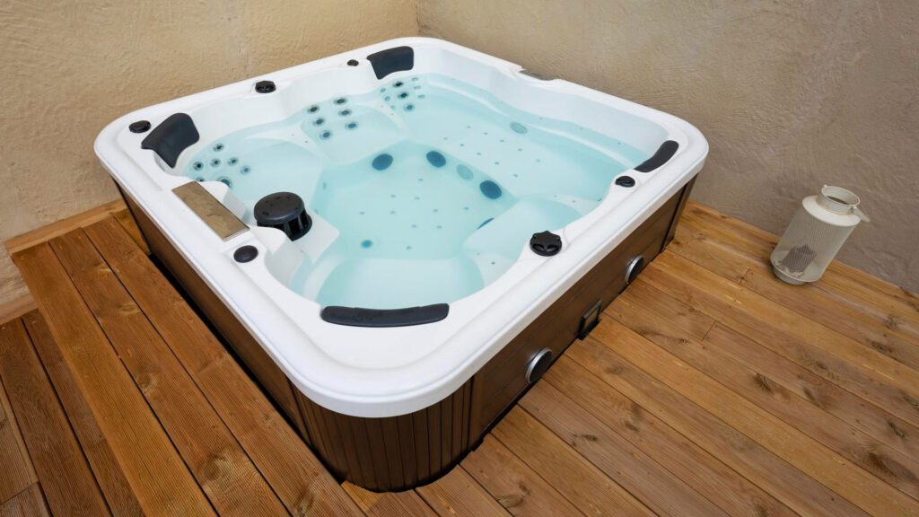 hot tub placed in basement