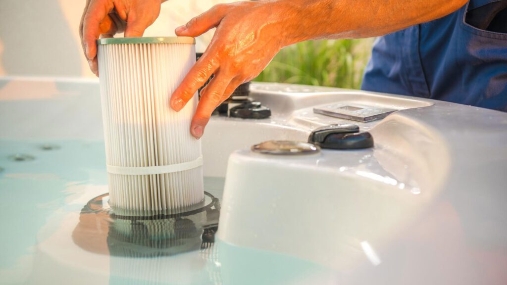 Removing Hot tub filter in winter