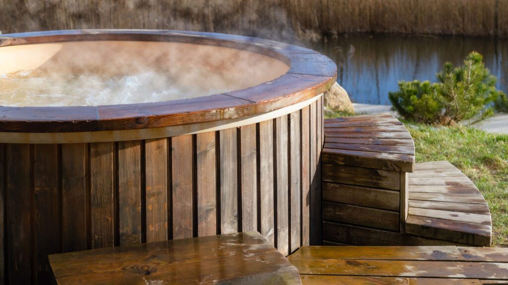 wooden hot tubs invented in 1968